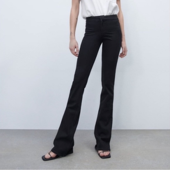 ZARA BLACK FLARE JEANS - Picture 5 of 6